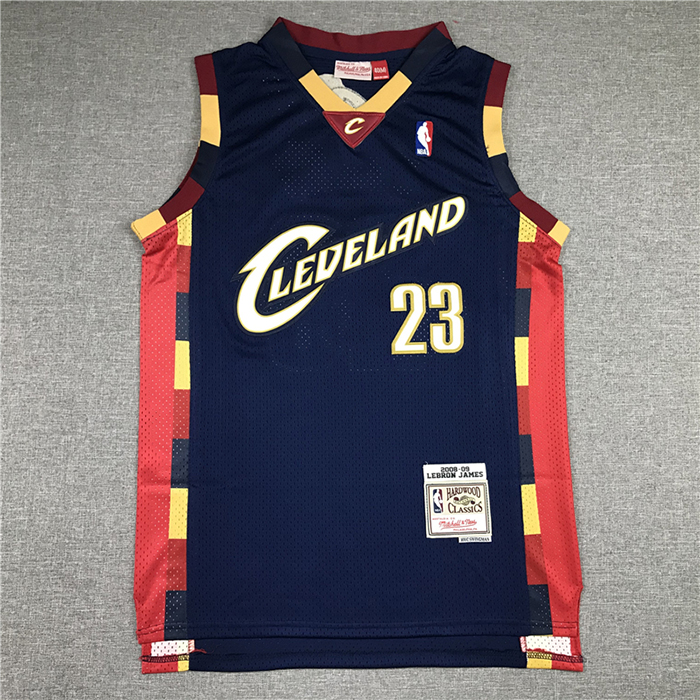 Camiseta Cleveland Cavaliers LeBron James #23 Mitchell & Ness 2008-09 Azul